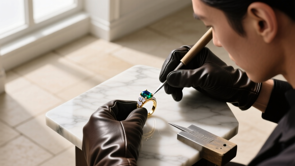Overhead view of a jeweler