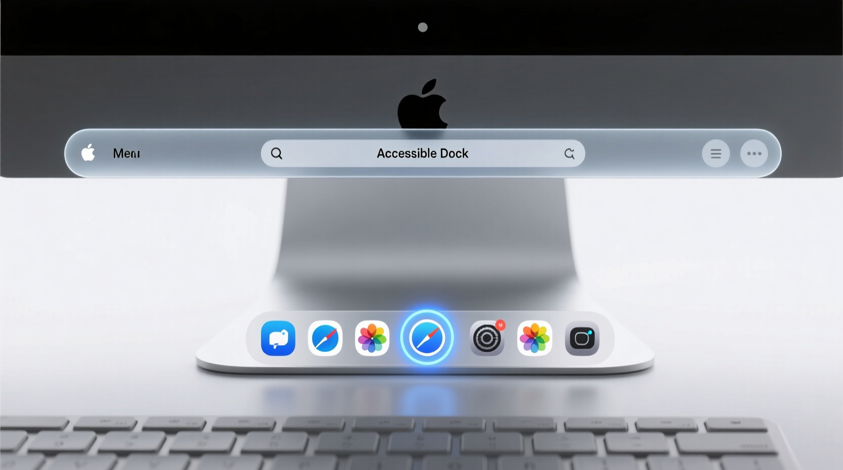 access the dock and menu bar from your keyboard