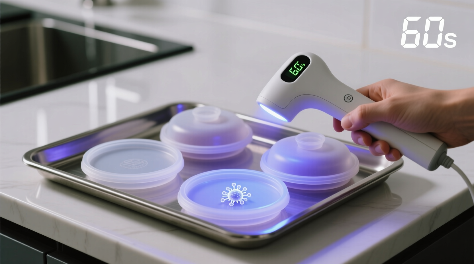 eco friendly cleaning sanitize silicone lids with uv led