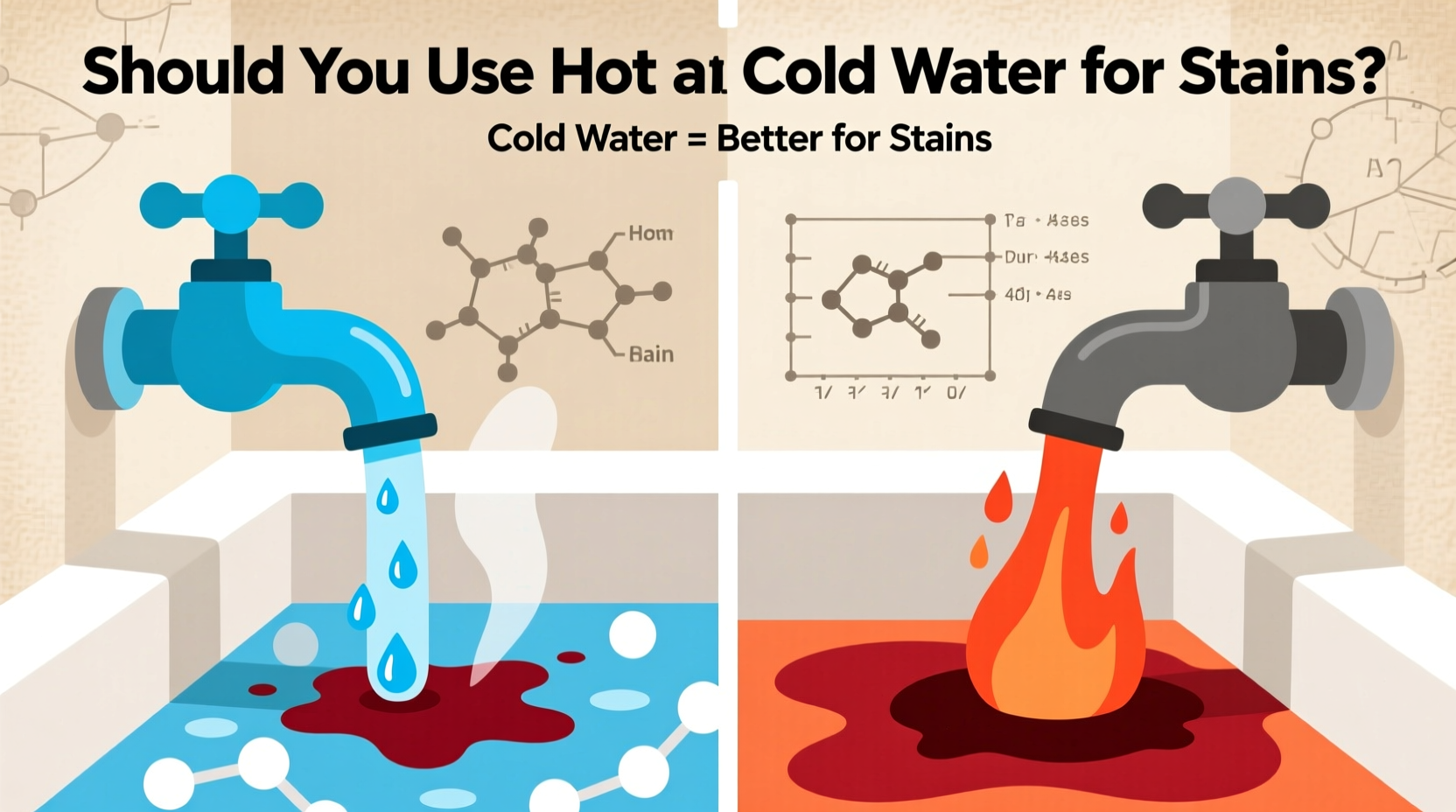 should you use hot or cold water for stains