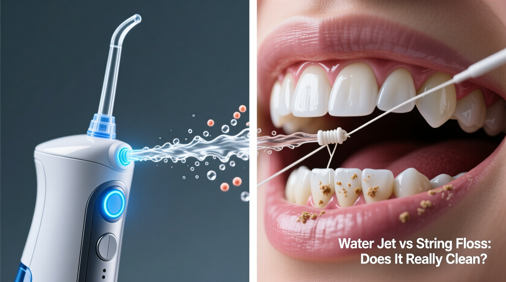 water flosser vs string floss does the water jet really clean between teeth