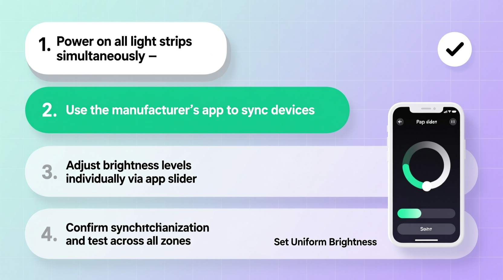 how to calibrate multiple smart christmas light strips for uniform brightness