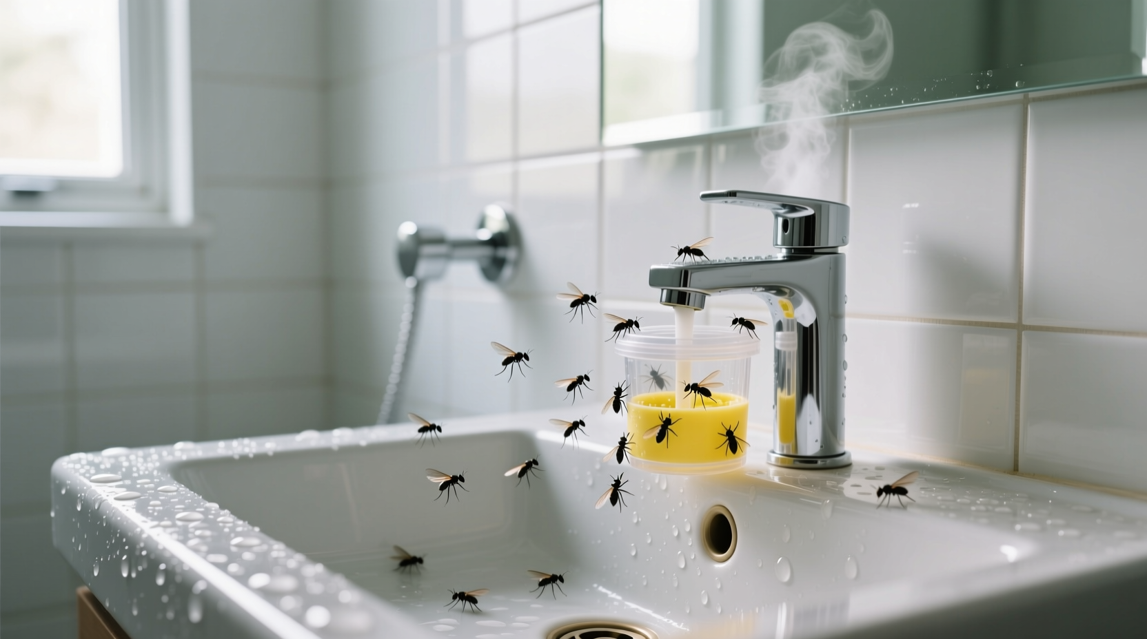 get rid of gnats in bathroom