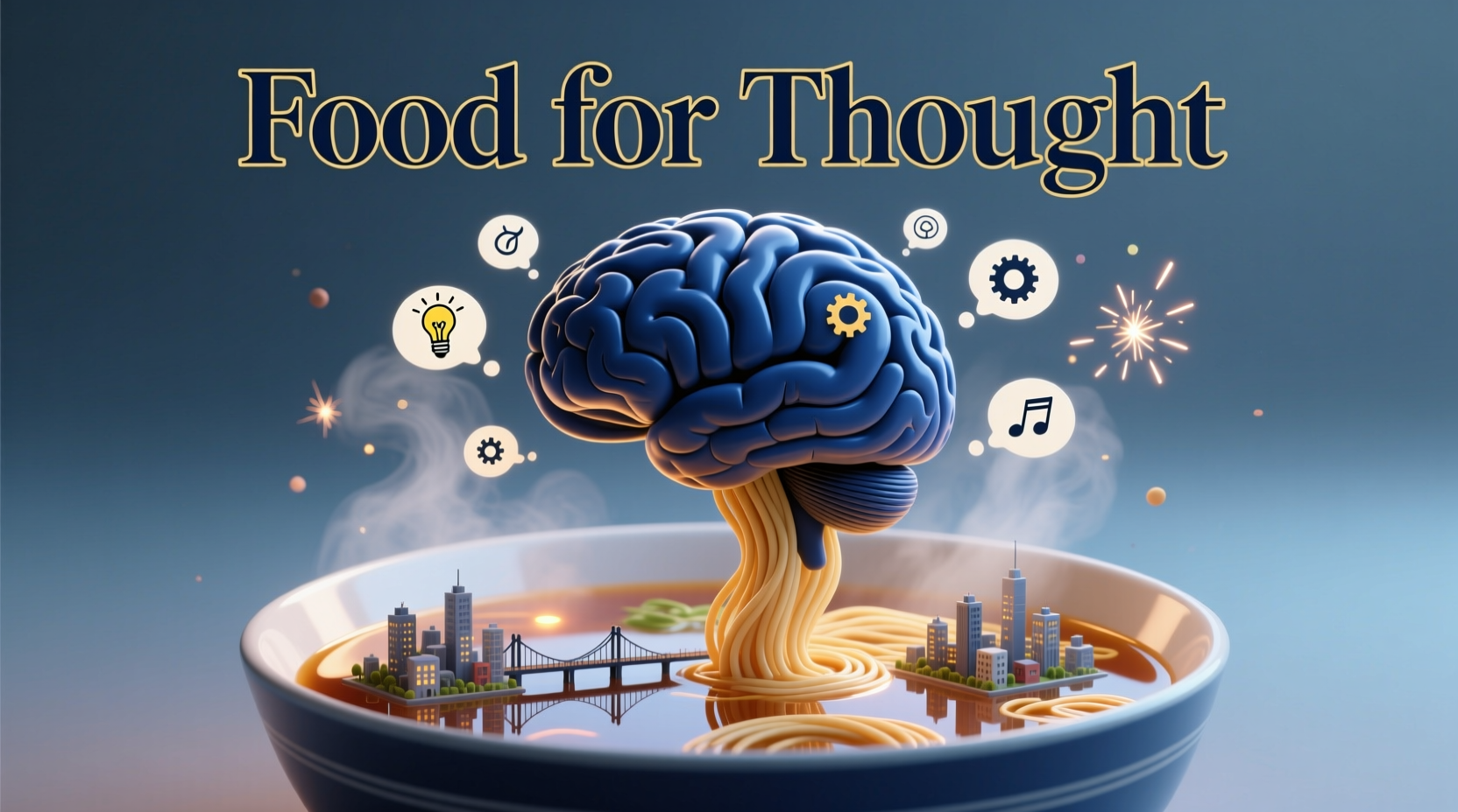 Visual representation of food for thought concept