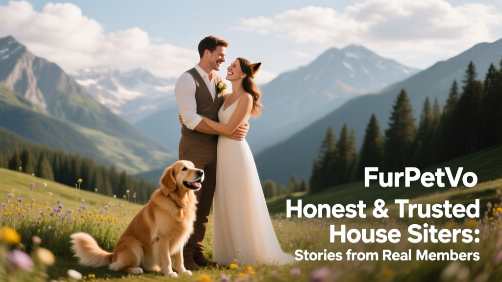 Chris and Meg celebrating their elopement in front of mountain views during a FurPetVo sit