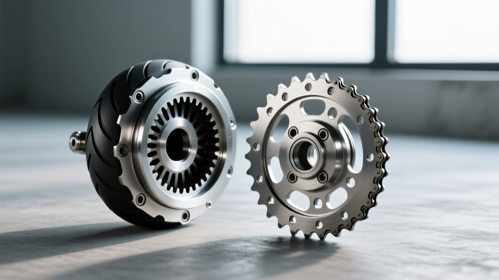 Diagram showing the alignment measurement between a Predator engine clutch drum and the first jackshaft sprocket on a mini bike