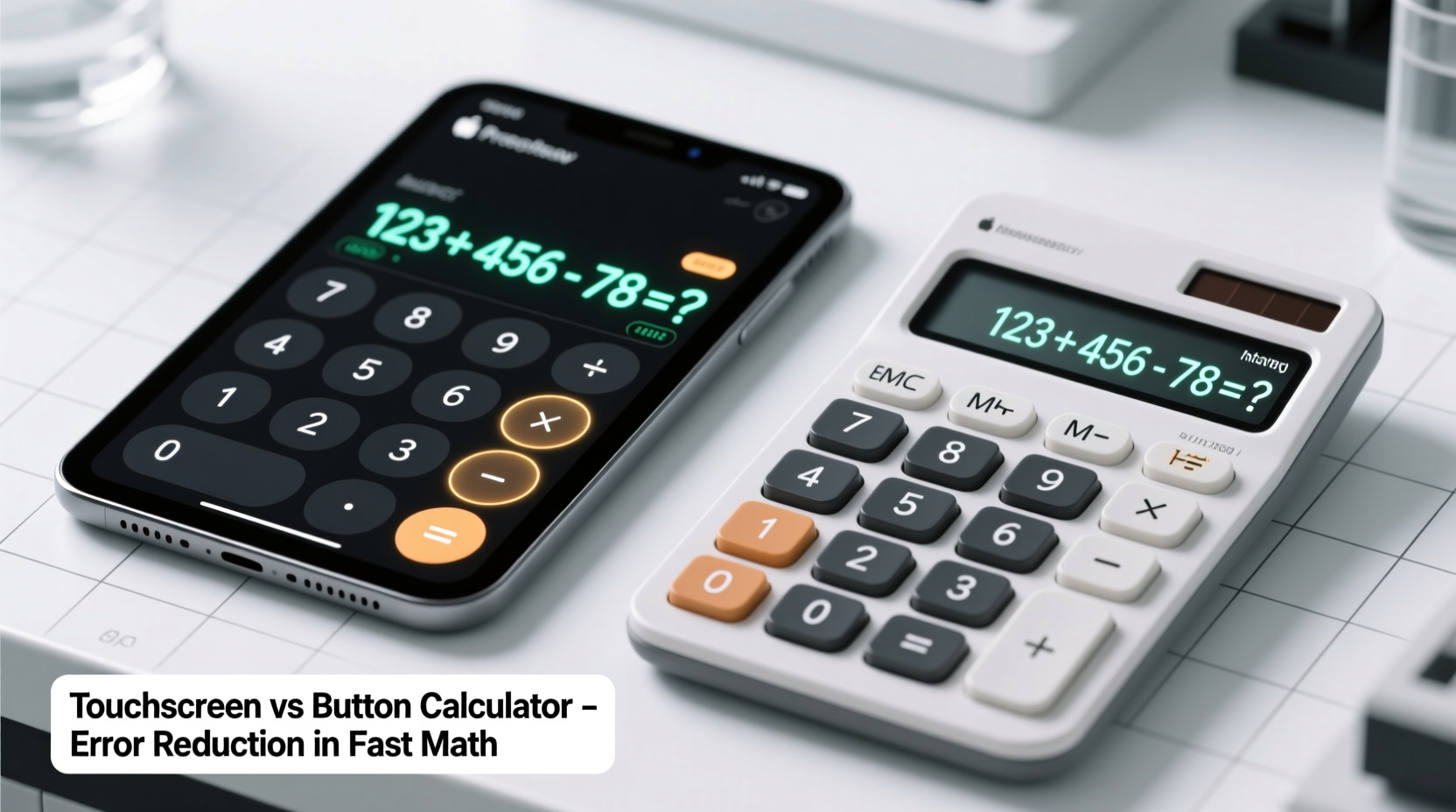 touchscreen vs button calculator which reduces errors in fast math