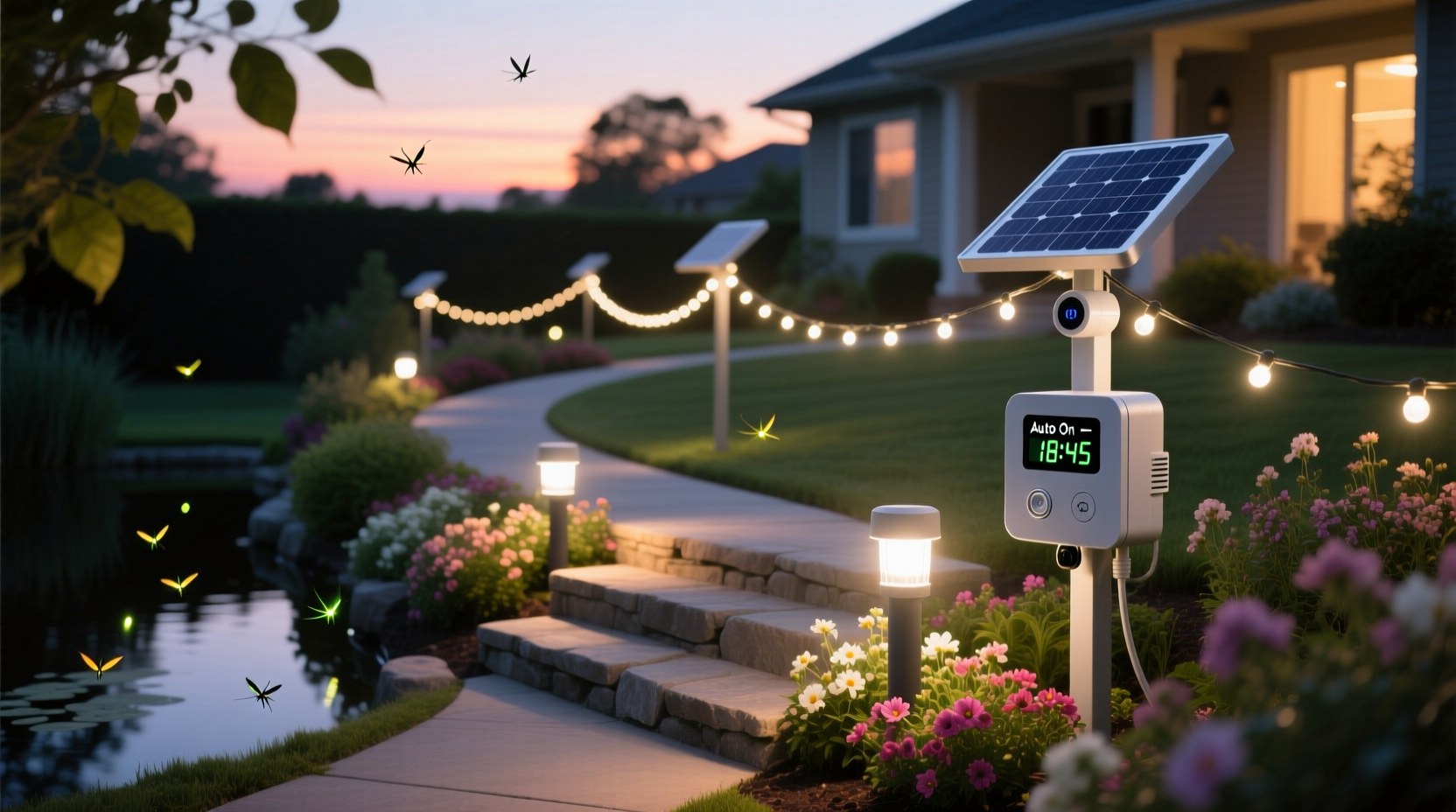 how to time your outdoor light display to turn on at dusk automatically
