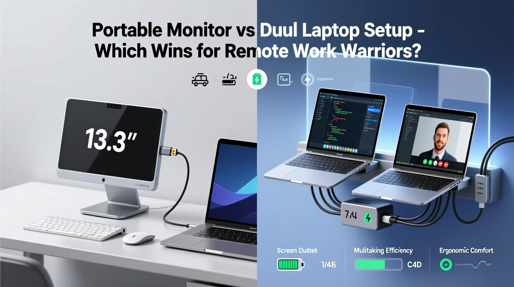 portable monitor vs dual laptop setup which is better for remote work warriors
