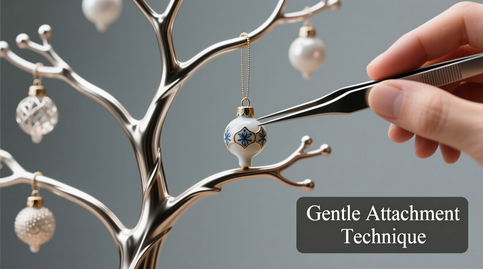 how to attach lightweight ornaments to a metal tree without scratching the finish