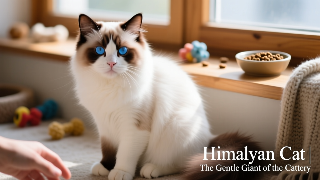 closeup portrait of a himalayan cat