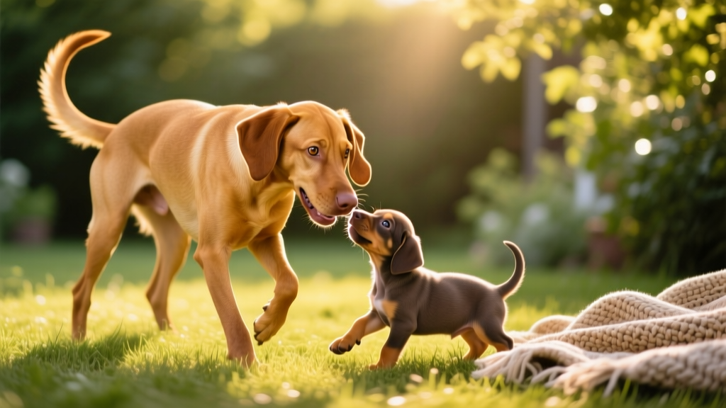 Watch How Excited This Vizsla Gets As She Plays With a Vizsla Puppy For the First Time