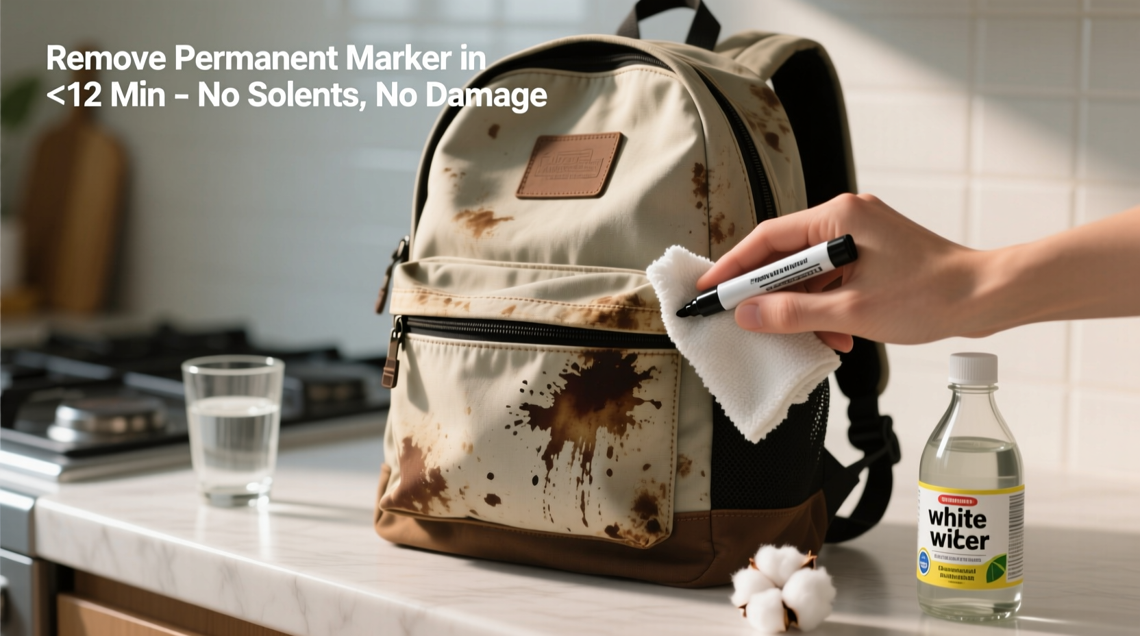 how to remove permanent marker from polyester backpacks