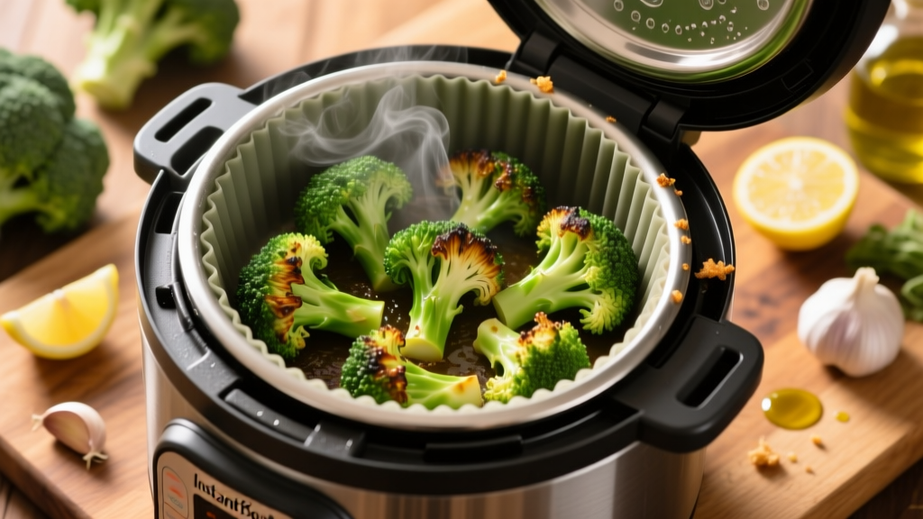 Crispy Air Fryer Broccoli Using Instant Pot Lid