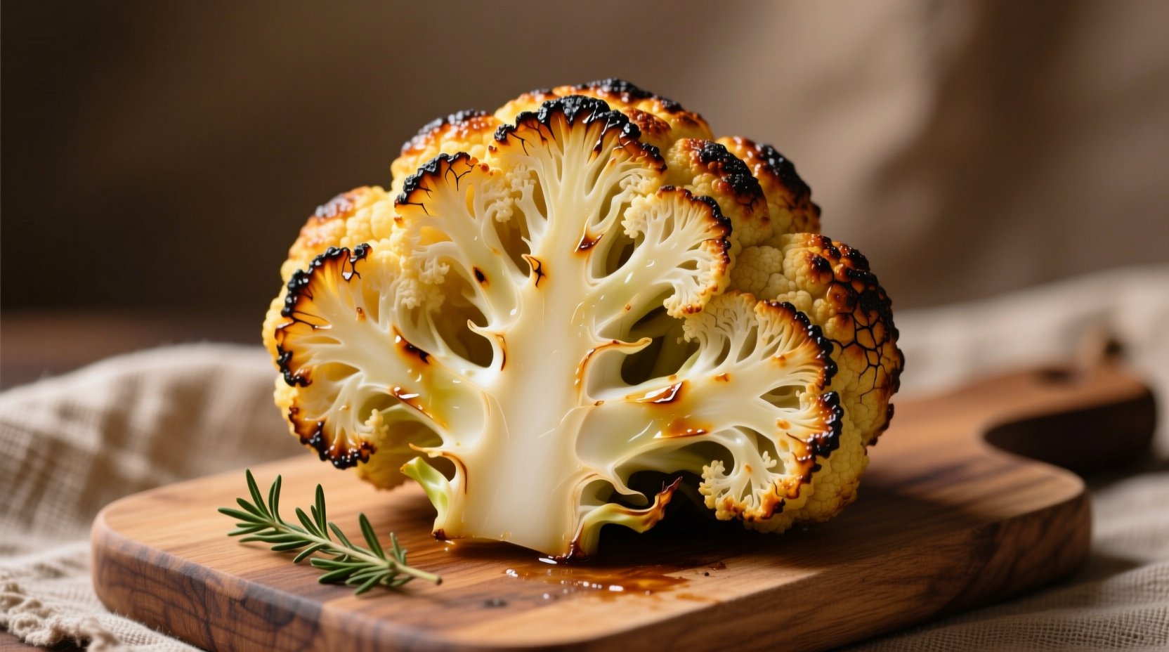 Perfectly roasted cauliflower with golden-brown edges