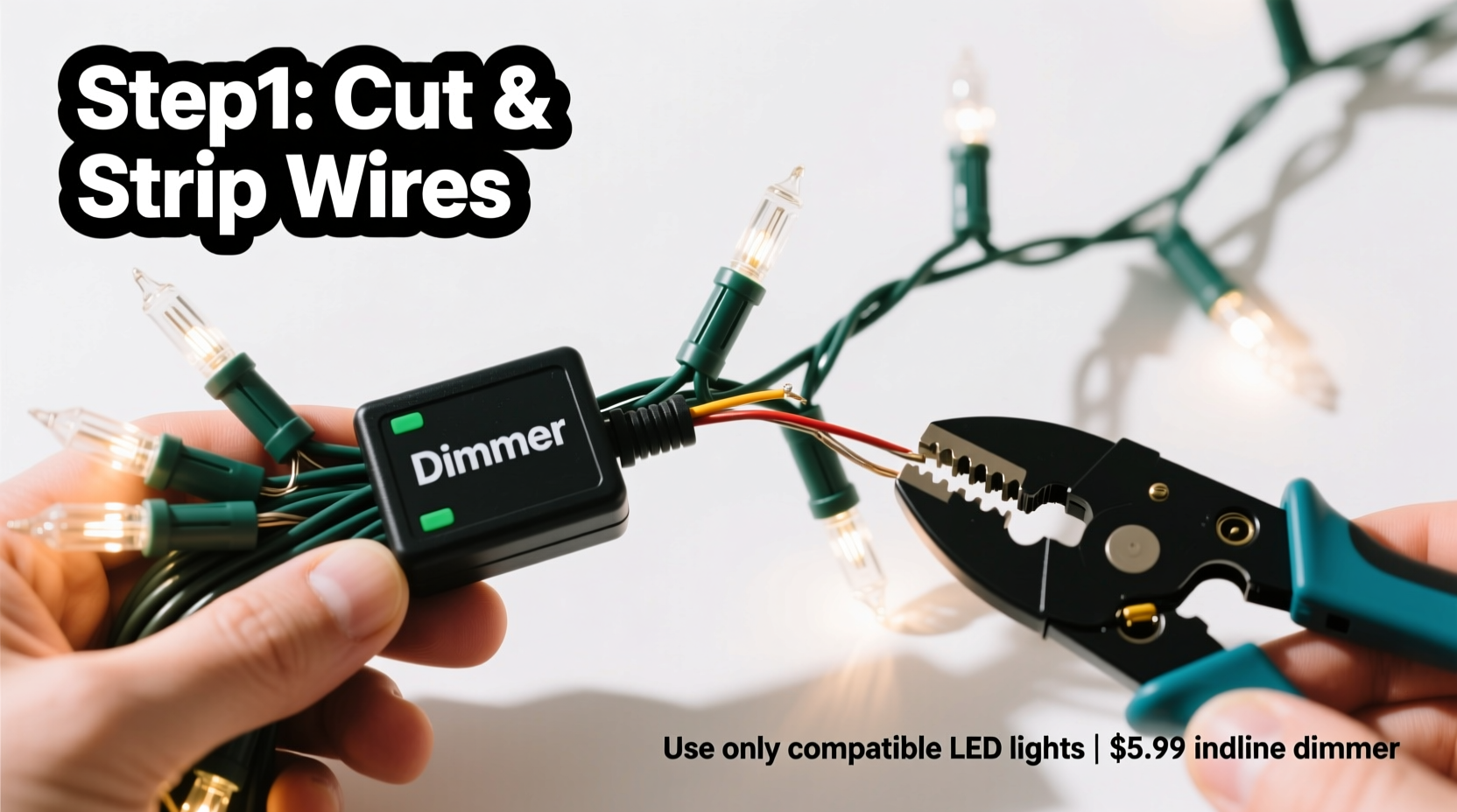 how to convert standard christmas lights to dimmable with affordable inline controllers