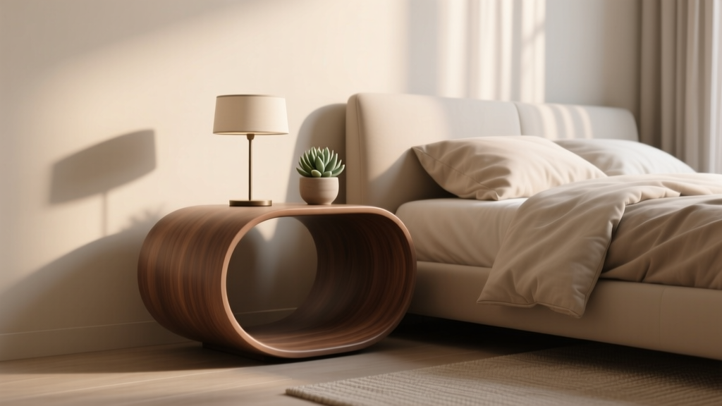 Bedroom Curved Nightstand Design Trend - The Decor Mag