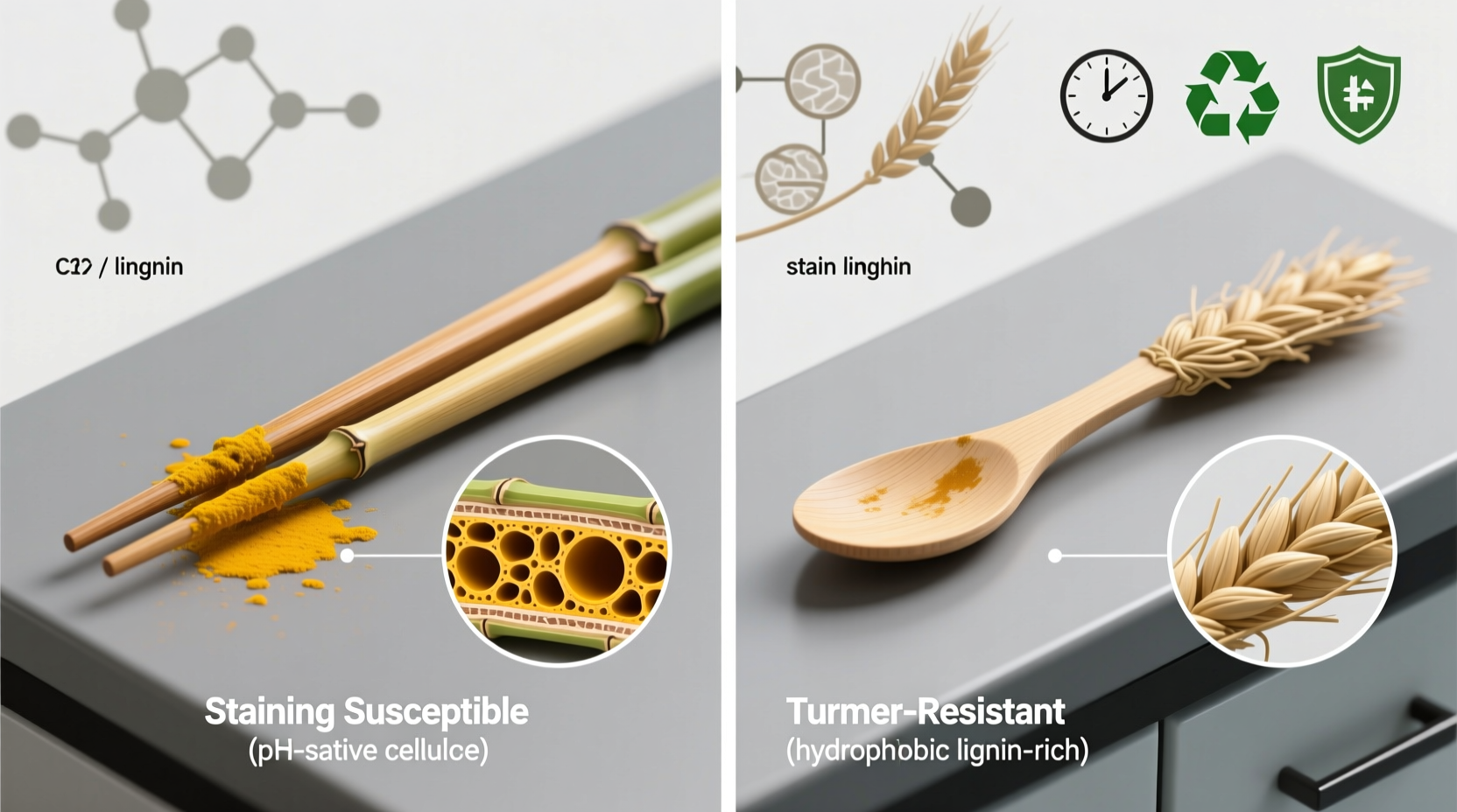 bamboo vs wheat straw turmeric stain resistance