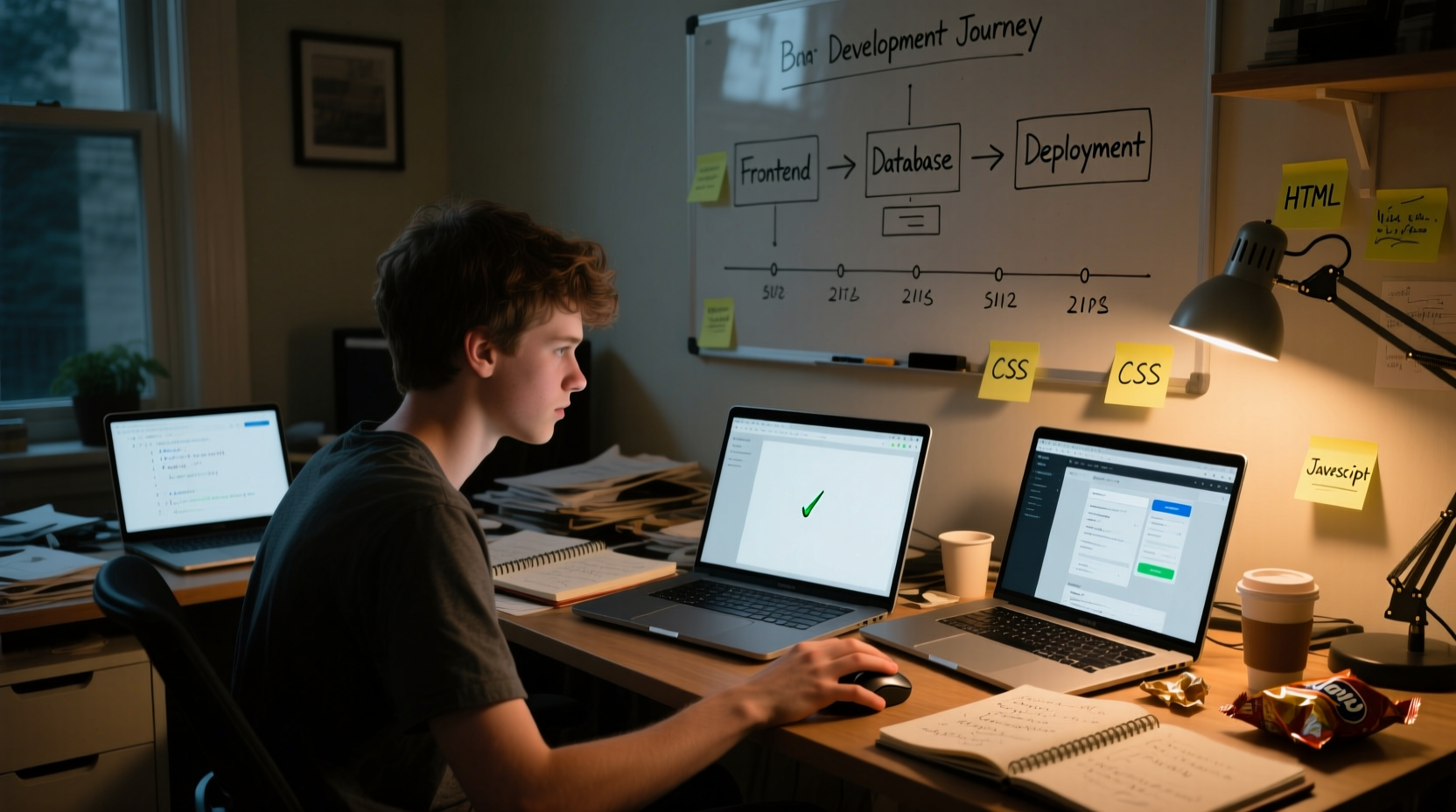 how to build a web application from scratch with no exp