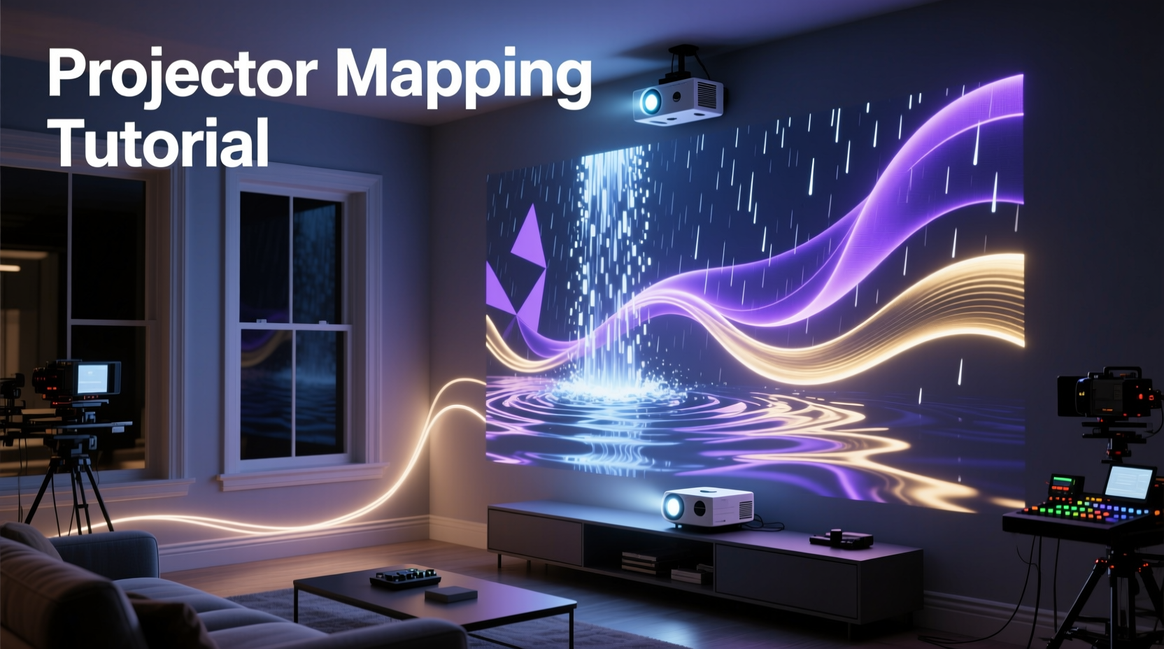 how to use projector mapping to turn any wall into a moving light scene