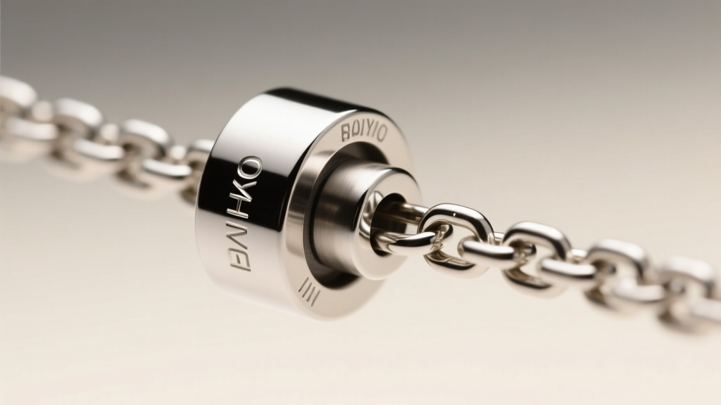 Macro shot of a sterling silver magnetic slider clasp gripping a 2.5mm wheat chain, highlighting the neodymium magnet housing