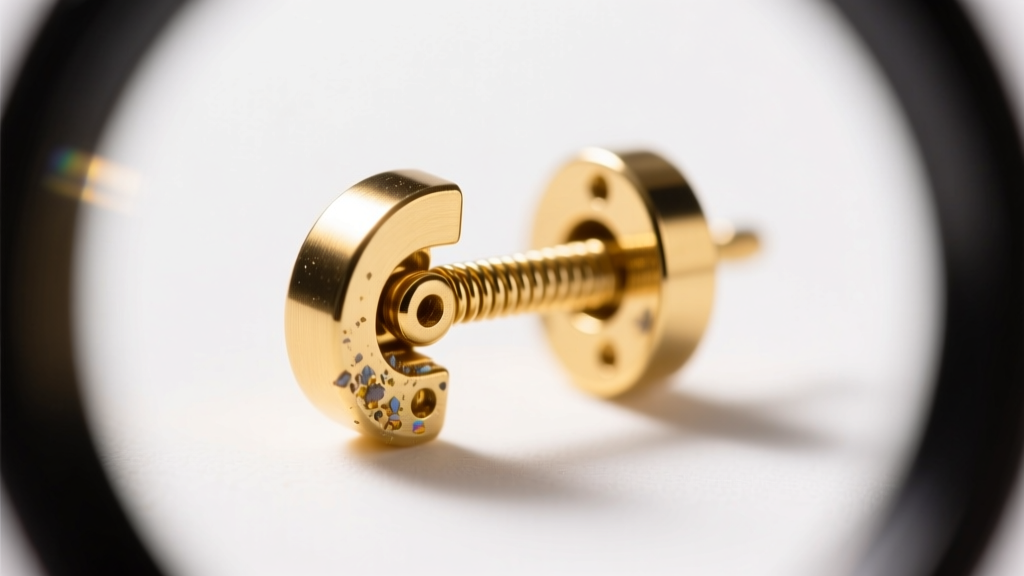 Macro view through a loupe inspecting the micro-hinge of a 14k gold clicker sleeper earring for debris and tension loss.