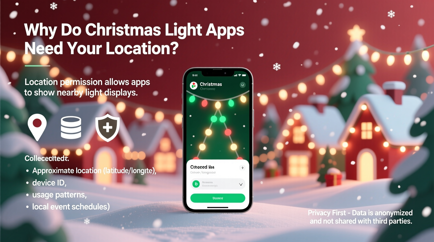 why do some christmas light apps require location permissions and what data are they collecting