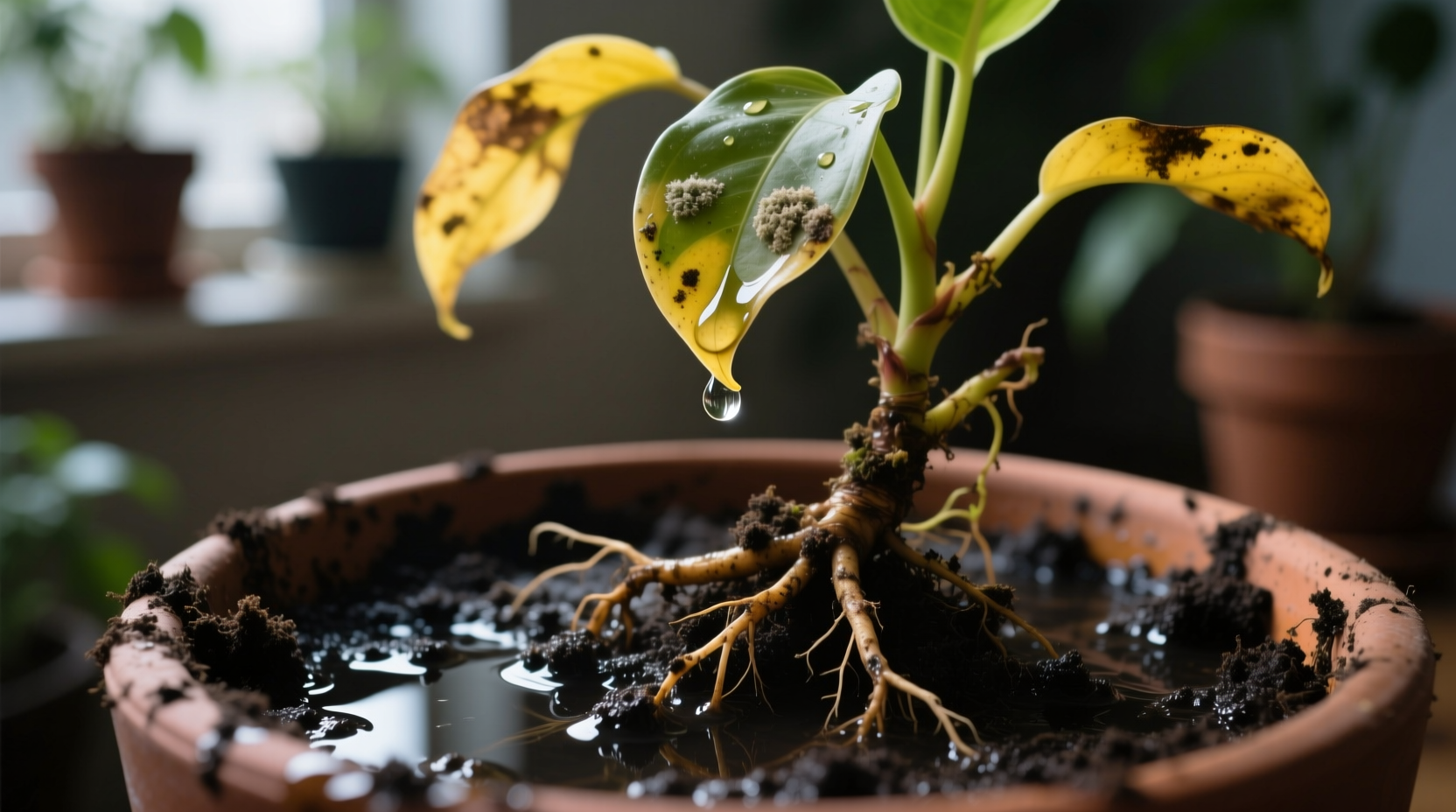 signs of overwatering houseplants