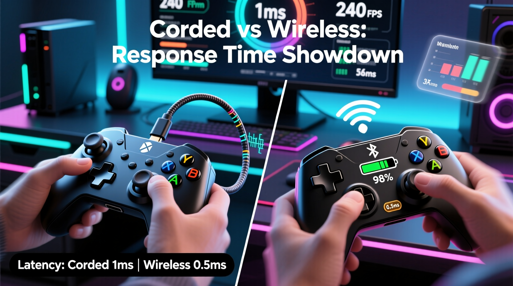 corded vs wireless gaming controllers which gives faster response time