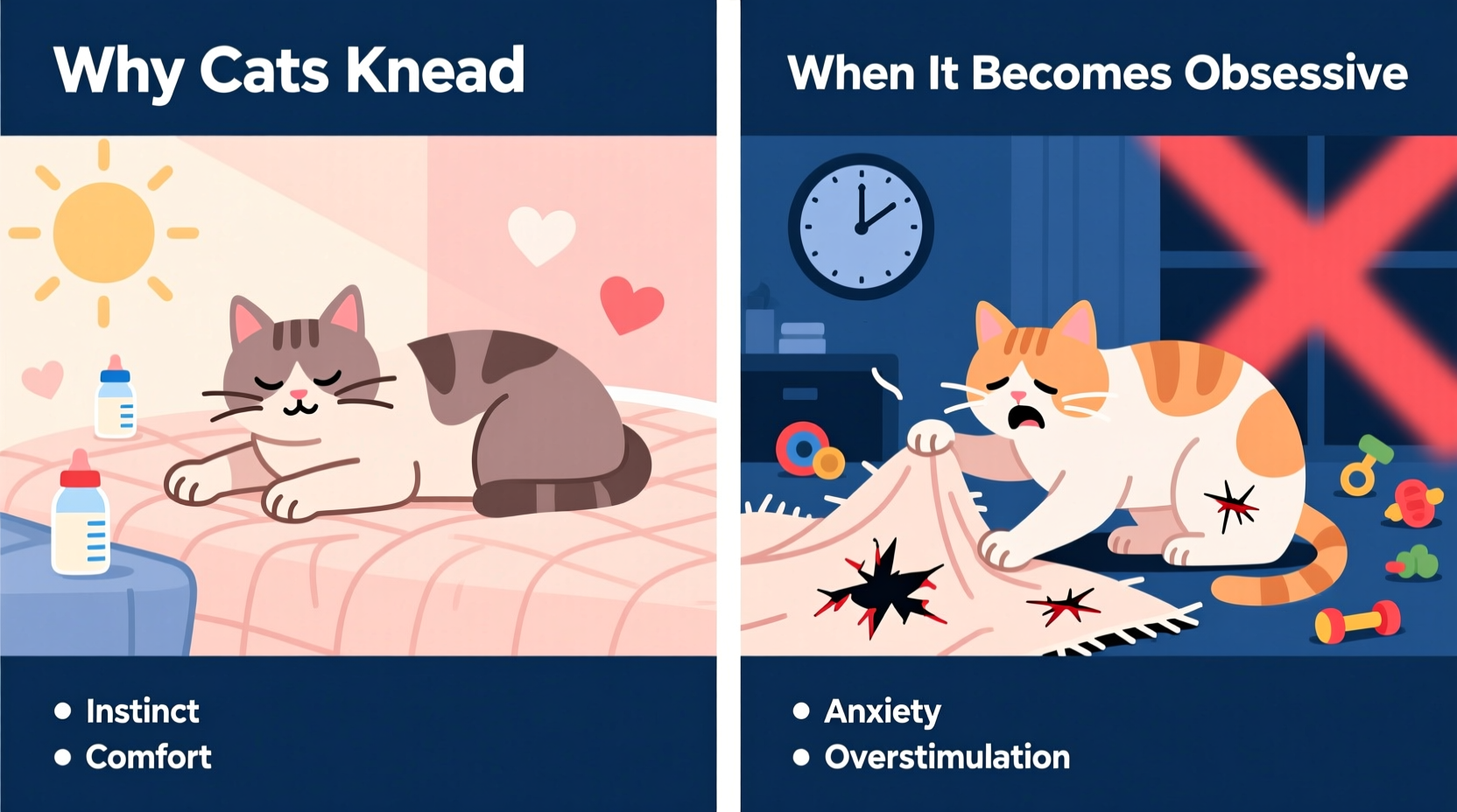 why does my cat knead blankets reasons and when it becomes obsessive