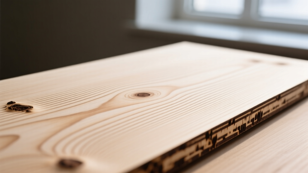 Close-up of laser-engraved Baltic birch plywood showing tight, uniform grain patterns and clean, dark burnished edges.