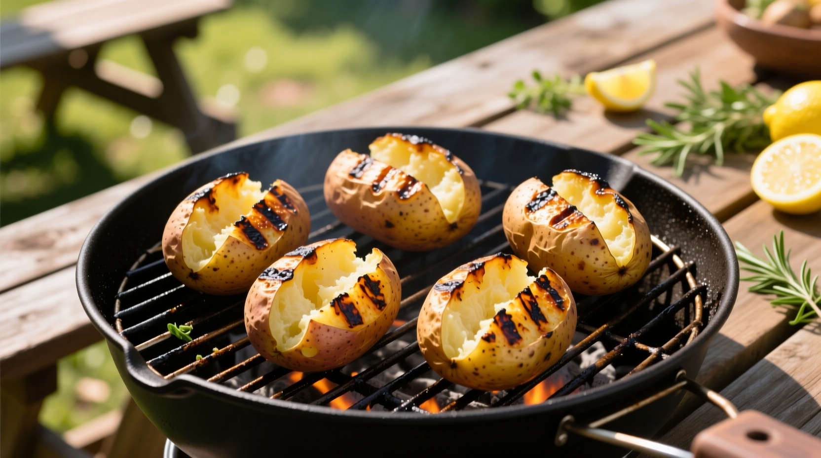 how long to cook baked potatoes on grill