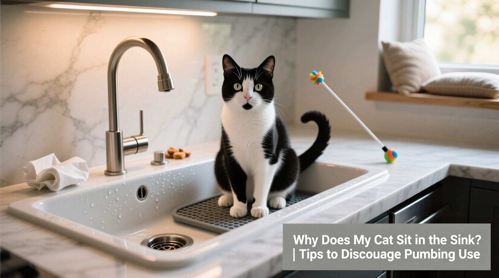 why does my cat sit in the sink and how to discourage plumbing use