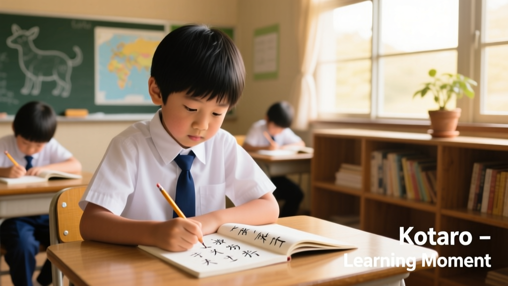 Kotaro: Evidence-Based Insights on Developmental Milestones, Educational Engagement, and Real-World Learning Applications
