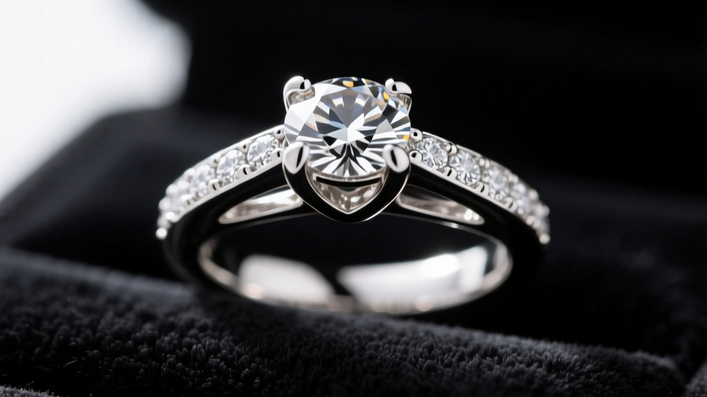 Macro shot of a 950 platinum-ruthenium high jewelry setting polished under a loupe, revealing crisp prong edges and mirror finish