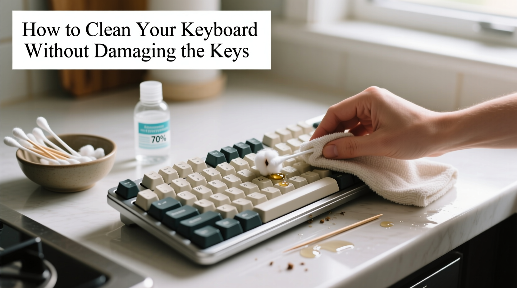 how to clean your keyboard without damaging the keys using household items
