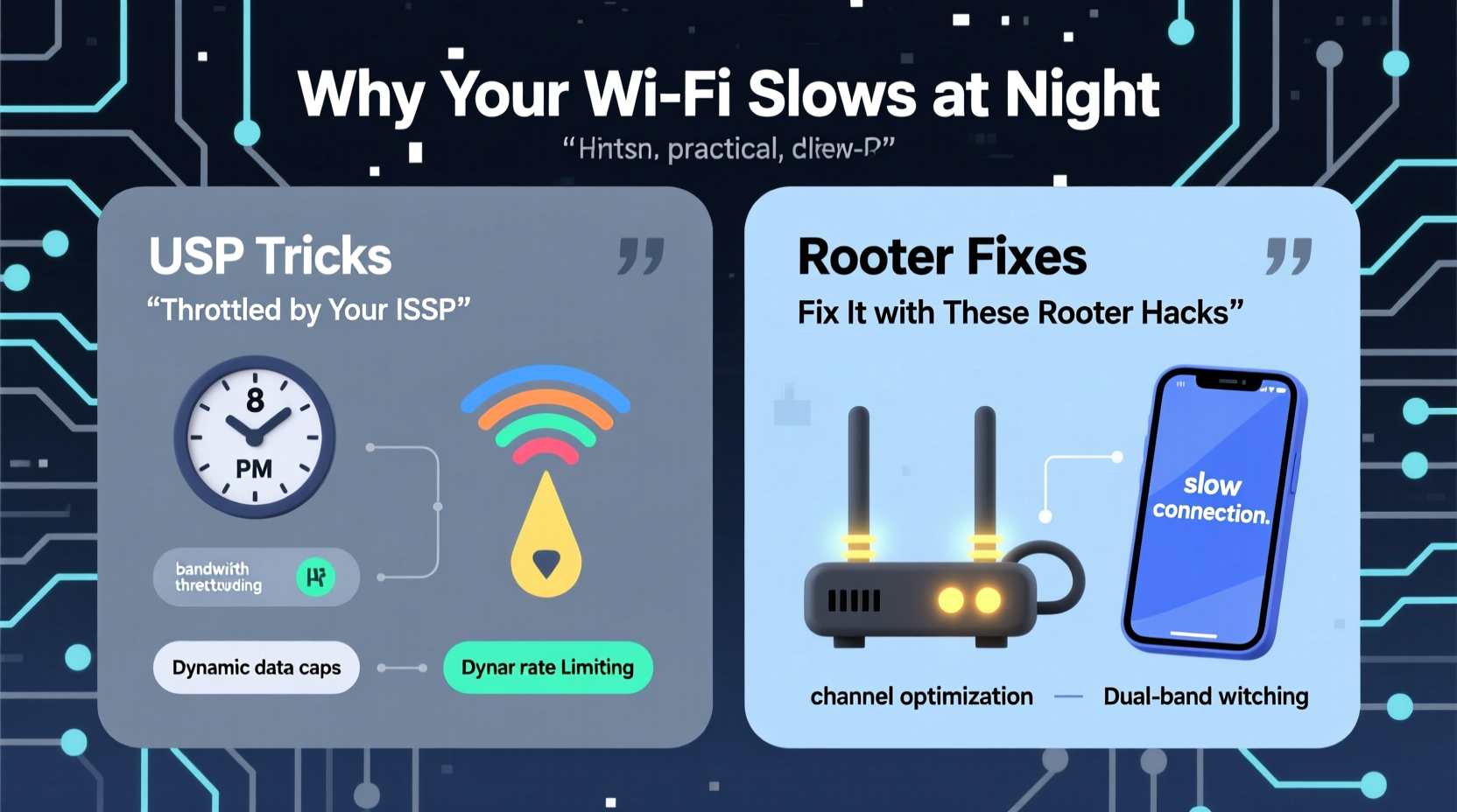 why does my wifi slow down at night isp tricks and router fixes