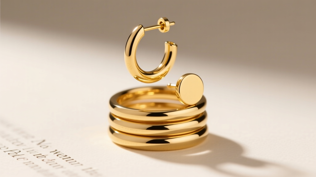 Ear stack featuring 14k yellow gold earrings with stars, including a helix cuff and lobe stud under soft studio lighting