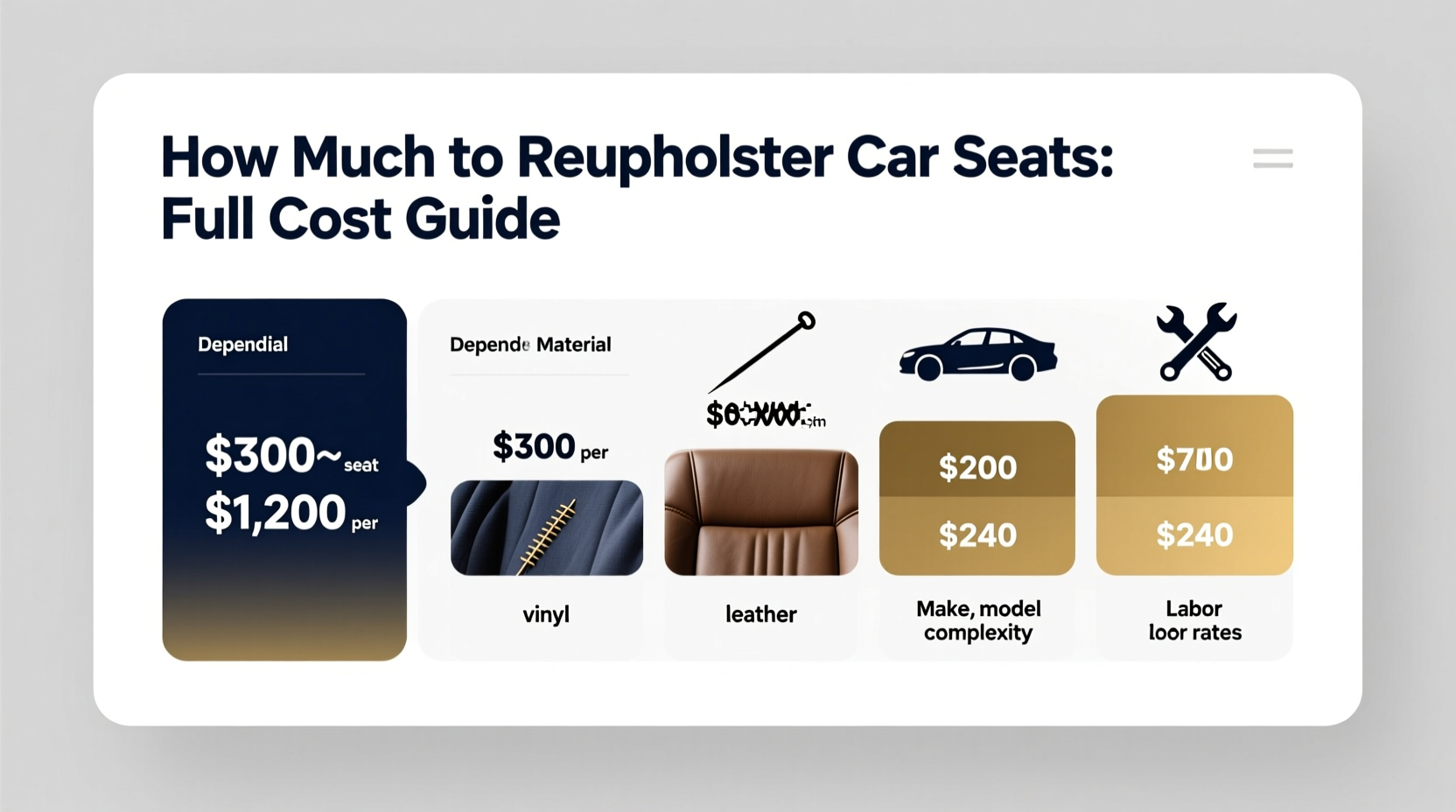 how much to reupholster car seats