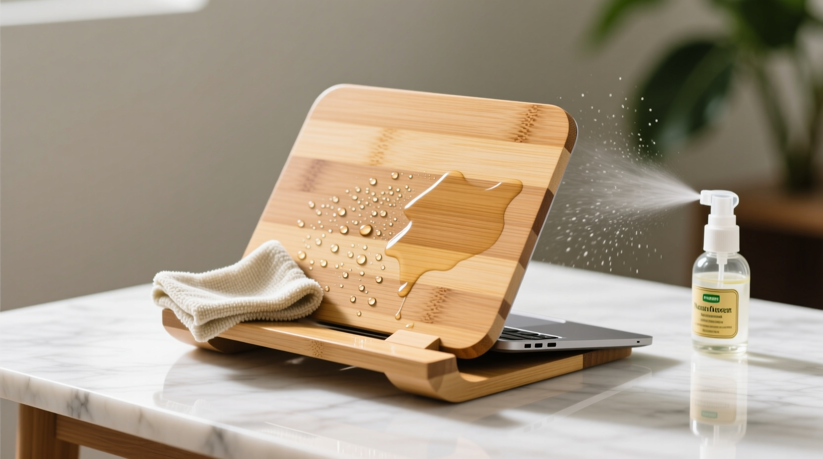 bamboo laptop stand cleaning tips