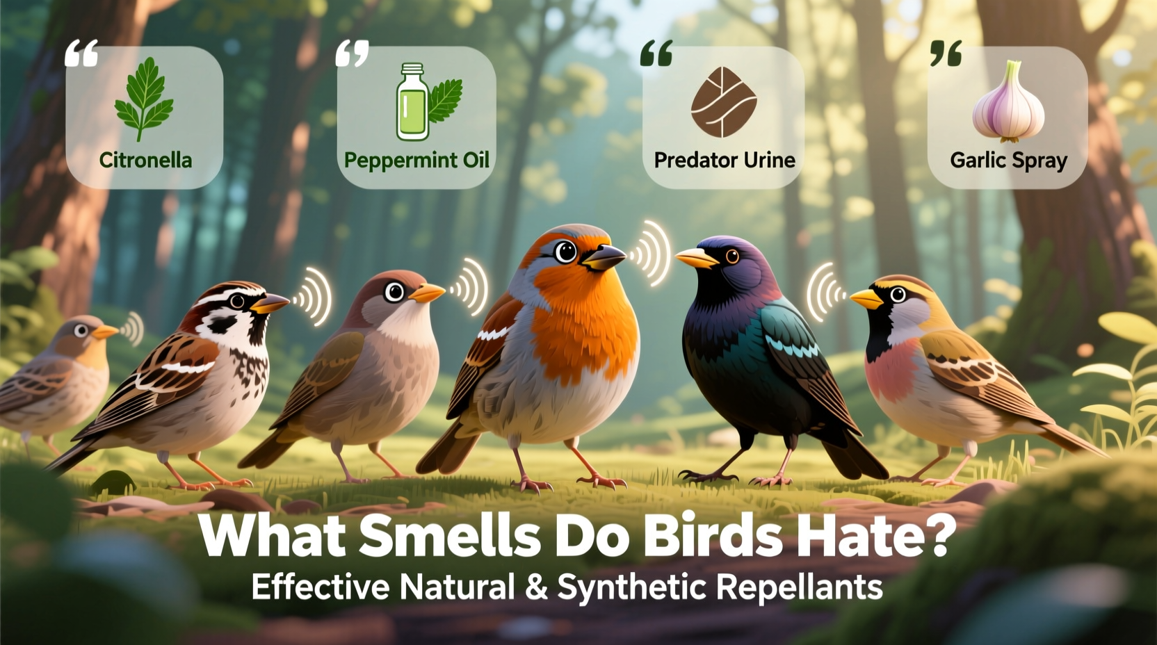 what smells do birds hate