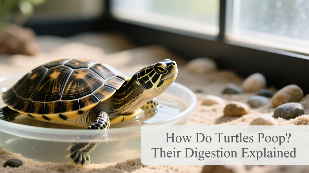Turtle soaking in a shallow water dish during a routine hydration session, with clean substrate visible in background