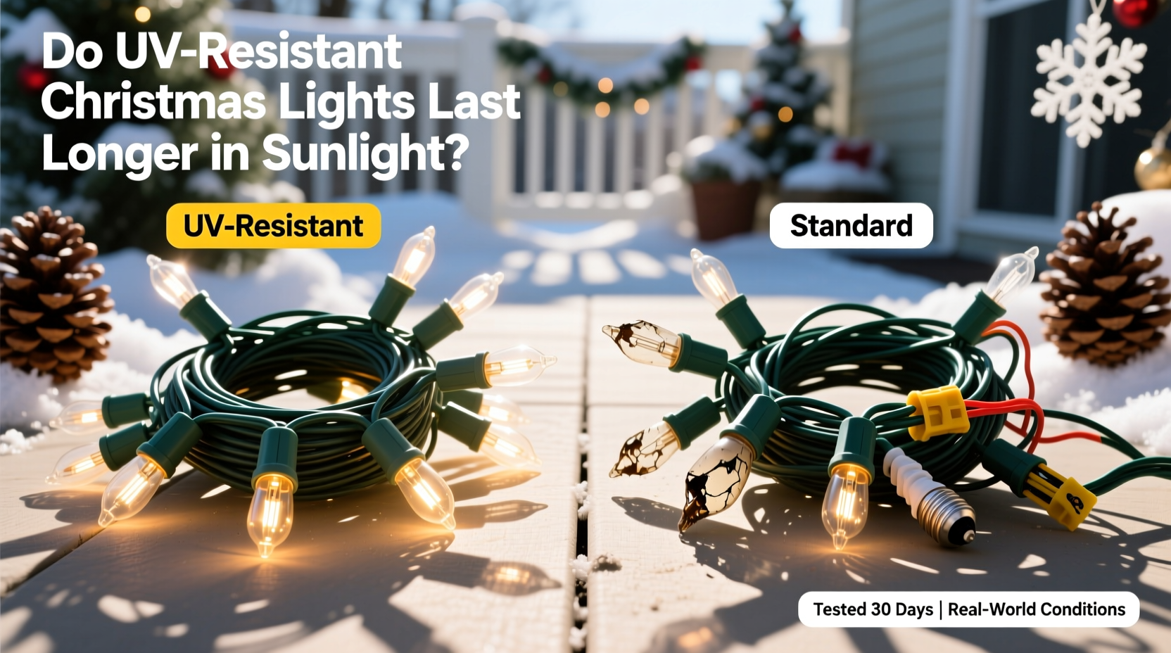 do uv resistant christmas lights really last longer in sunlight