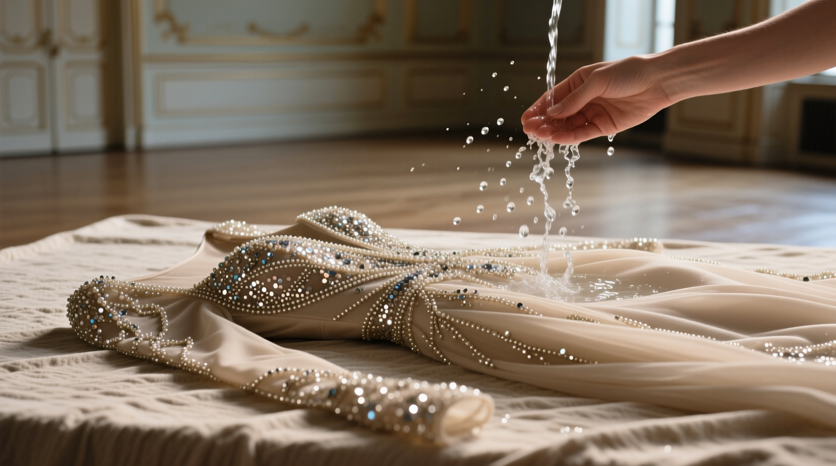 how to wash beaded evening gowns safely