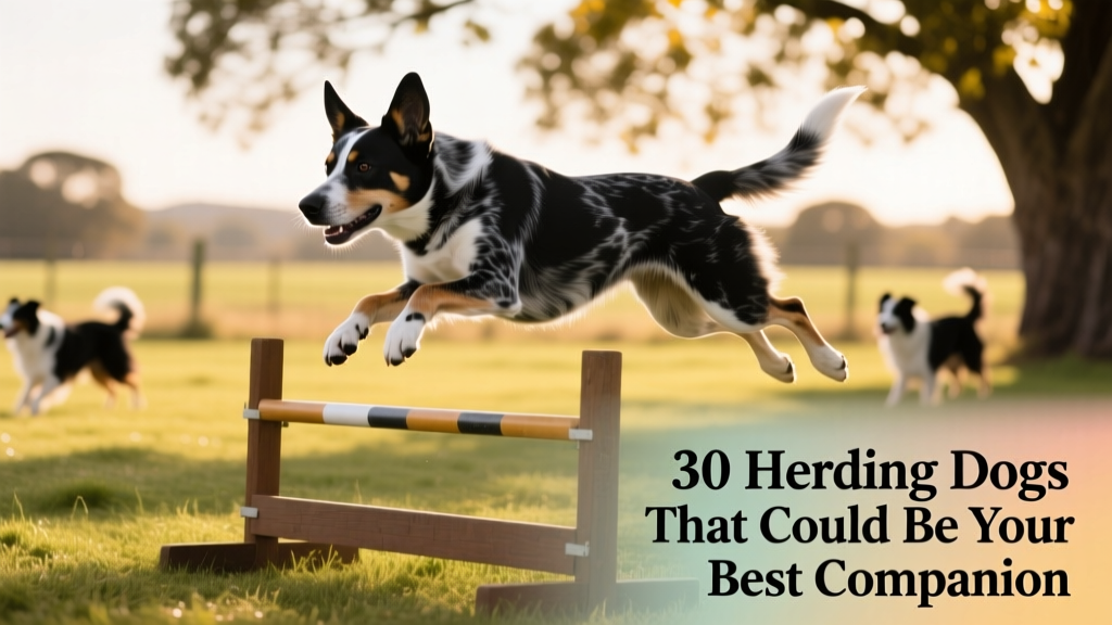 Australian Cattle Dog mid-agility course, focused and athletic