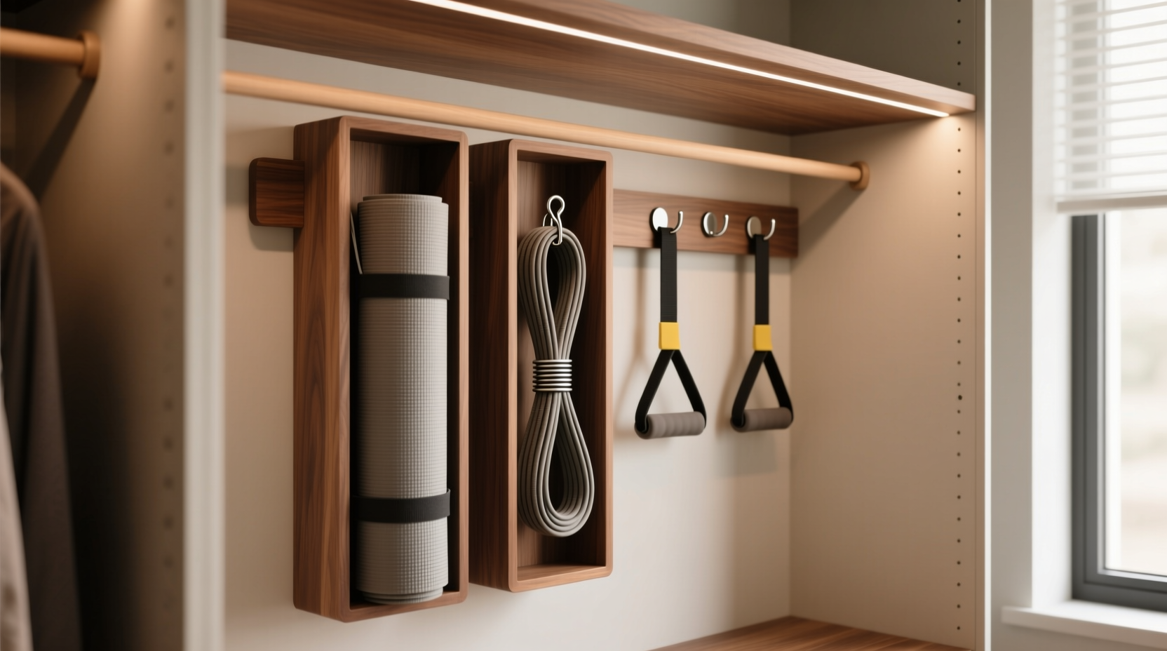 closet organization tips for yoga straps bands
