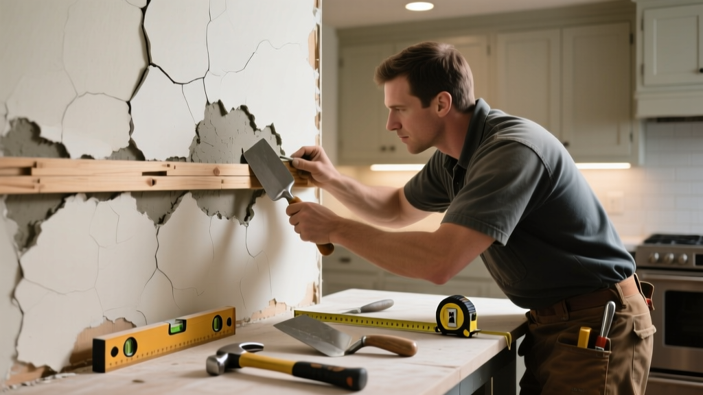 Fixing Loose Lath and Plaster in the Kitchen