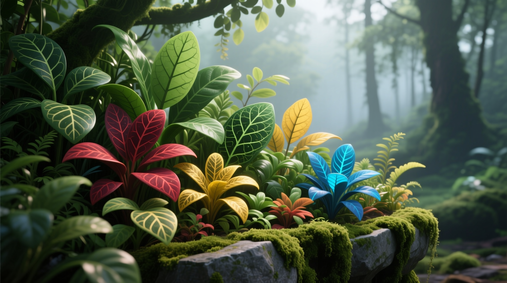 multi colored leaf plants
