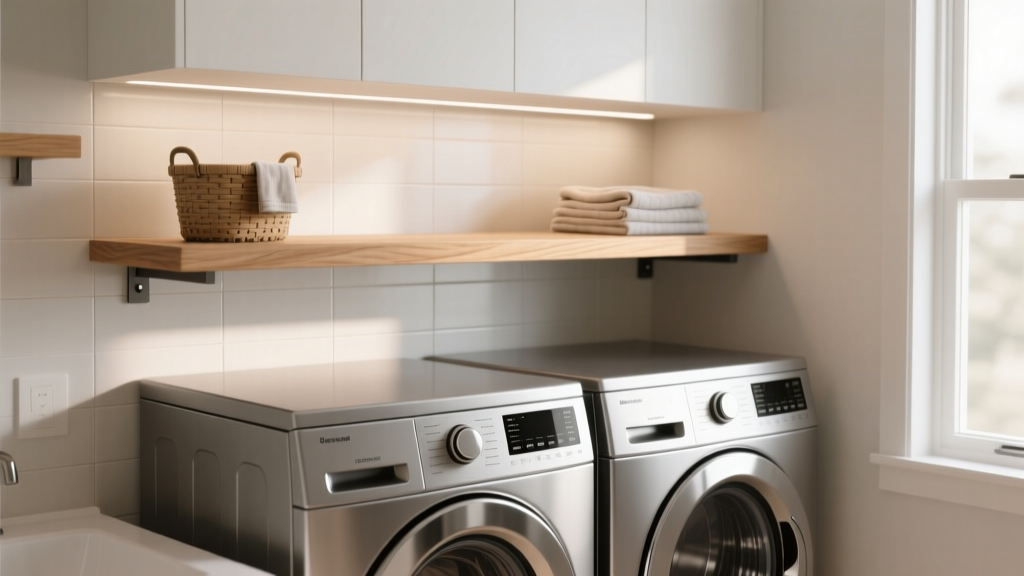 How to Build a Shelf Over Washer & Dryer (Step-by-Step)