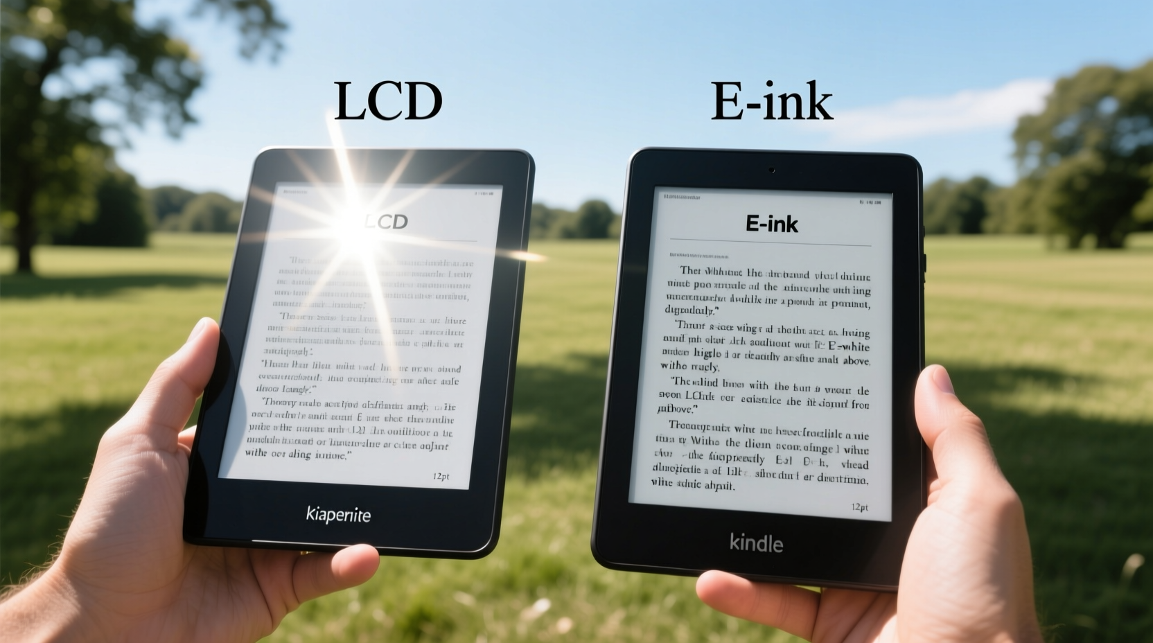 is e ink better than lcd for reading in sunlight real world comparison